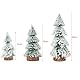 (15/20/25cm) 5Pcs Mini Weihnachtsbaum Tannenbaum Elch Künstlicher Christbaum Tisch Tannenbaum Klein Miniatur Tanne mit Schnee-Effek Grün Weihnachtsdeko Weihnachten Tischdeko für DIY Basteln