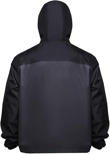 Vista 2 de Kylebooker Chaqueta de vadeo de pesca con mosca, actividades al aire libre, chaquetas impermeables para hombres y mujeres Negro