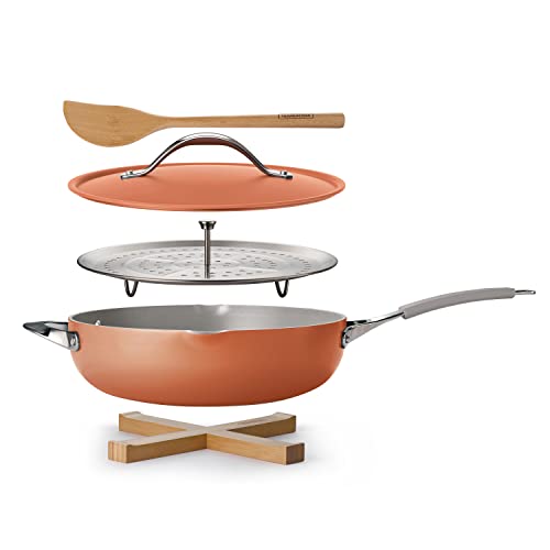 Image of Tramontina All-in-One Plus Pan Set, 5-Quart Ceramic Non Stick Cooking Pan