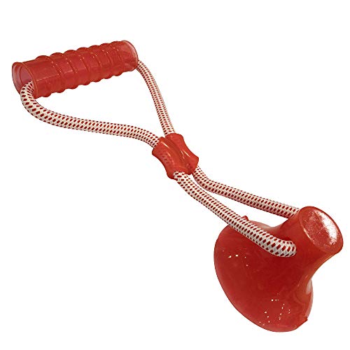 Croci Gioco Cane Pull&Play con Stick Rosso 36X13Cm, Giocattolo con Ventosa, per Masticazione - Rosso