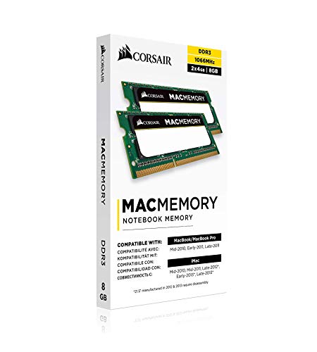 Memória Notebook DDR3 - 8GB (2x 4GB) / 1.066MHz - Corsair Mac - CMSA8GX3M2A1066C7