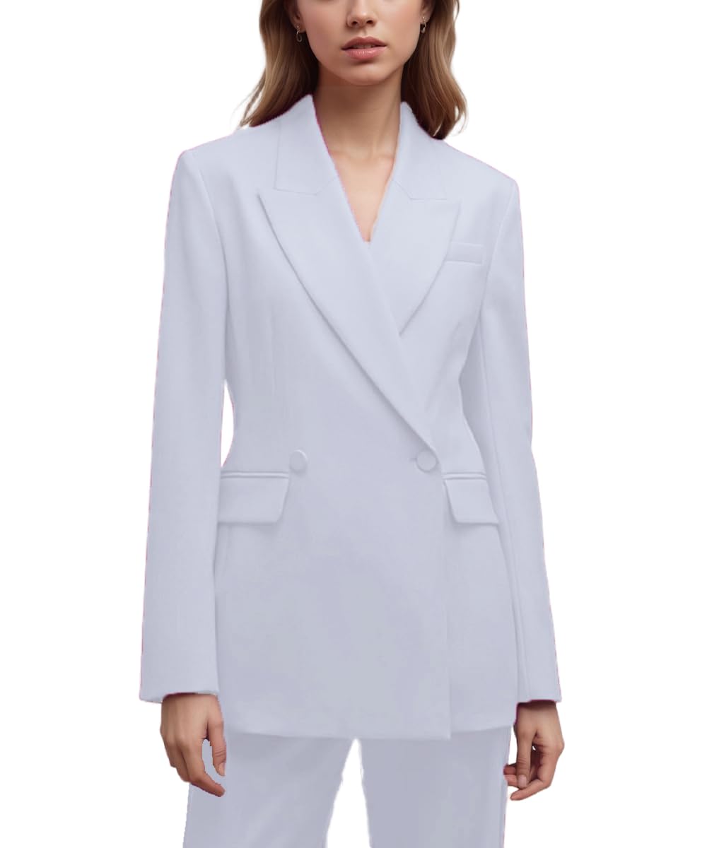 2 Piece Womens Suiting Slim Fit Formal Suit for Women Two Buttons Casual Blazer Pant Set Business Office