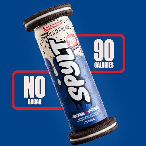 Image of Spylt High Protein Cookies & Cream Milk with 60mg Caffeine & 20g Protein - 90 Calories, Ready to Drink, Sugar Free, Lactose Free Milk, Perfect for Workout Recovery & Afternoon Pick Me Up - 12 Count - Packaging May Vary