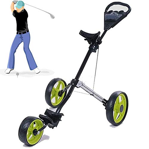 Light Weight Golf Cart, Foldable Golf Trolley 3 Wheel Golf Push Cart