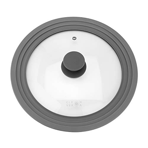 Cleverona Clever Lid - Universal Pan Lid - Extra Large fits 11/12/12.5 inch pans - Dark Grey