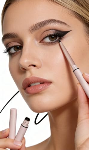 Delineador Gel 2 en 1 con Brocha Integrada Negro miniatura 3