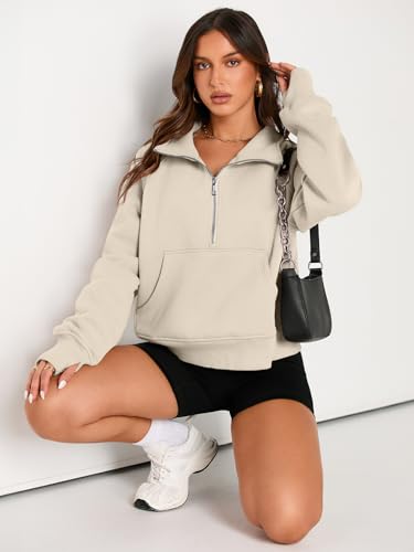 Image of AUTOMET Womens Sweatshirts Half Zip Cropped Pullover Fleece Quarter Zipper Hoodies 2026 Fall Fashion Outfits Clothes