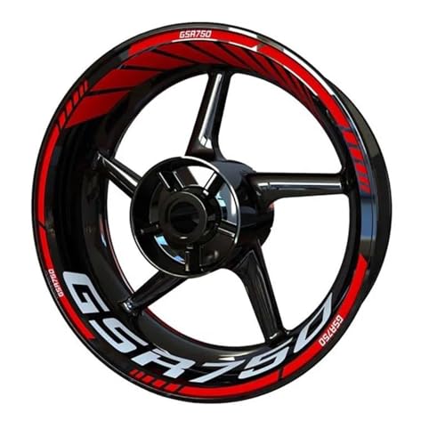 Autocollants Roues Jantes Autocollants De Jante De Moto pour Suzuki GSR750 GSR 750, Ensemble Complet De Bandes De Jante Et De Moyeu Stickers Kit(Couleur 3)