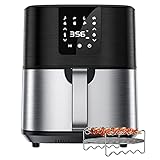 KitCook Air Fryer, 7 QT Large Air Fryer Cooker with 8 Preset Menu, Digital Touch Screen and Nonstick frying Pot air fryers(Recipes/Skewers included)