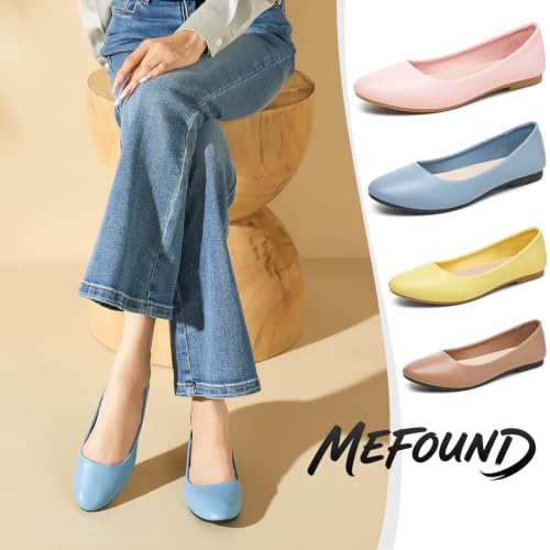 Image of Women's Ballet Flats Shoes Dress Slip on Shoes | PU Leather Teacher Business Casual Loafers Non Slip Low Heel Dressy