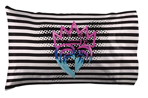Image of Jay Franco Kids Sheet Set with Fitted, Flat Sheets & Pillow Cover - Ultra-Soft Bedding with Pillowcase for Room Decor, Multi Color - Descendants, 4 Piece Queen