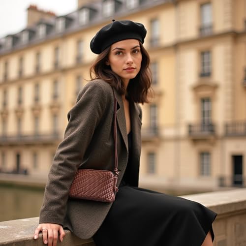 Woven Crossbody Bag for Women Small Woven Purse Vegan Leather Handbag Braided Purse Small Crossbody Bag2