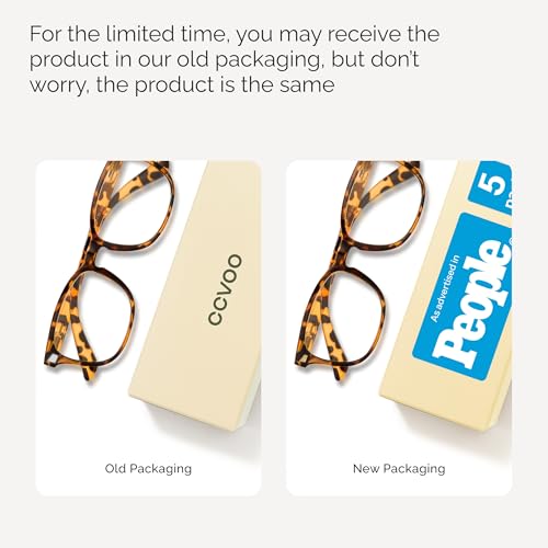 CCVOO 5 Pack Reading Glasses Blue Light Blocking Women/Men, Anti UV Ray/Glare Readers Fashion Eyeglasses with Spring Hinge