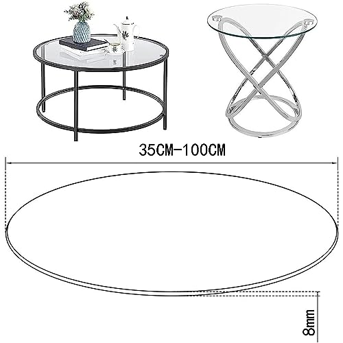 Table en cristal brillant table de salle à manger ronde sur mesure luxe