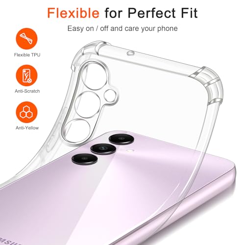 Image of Lustree Back Cover Transparent Case Compatible with Samsung Galaxy A05 | Clear + TPU Case with 4 Corner Air Cushion Protection & Camera Protection | Slim& Stylus Cover
