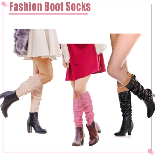 Image of Sintege 6 Pairs Leg Warmers for Girls Women | Kawaii Japanese Style Design, Soft Knitted Slouchy Boot Socks, Cute School Outfits Accessory for Girls, Lolita Costume