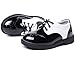 DADAWEN Children's Boy's Girl's Lace-Up School Uniform Shoes Comfort Oxford Dress Shoes (Toddler/Little Kid/Big Kid) Black and White US Size 7.5 M Toddler