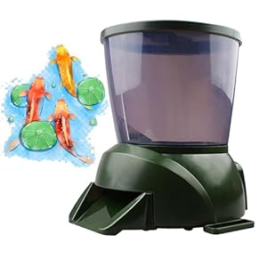 TEMU-SC 4.5L Pond feeder, Pond fish feeder, Automatic fish feeder for pond, Timer High Capacity for Vacations & Hot or cold weather(battery powered)