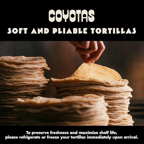 Coyotas - Organic Cassava Tortillas - Grain-Free, Gluten-Free, Non-GMO, Vegan, Paleo, Medium 6 Inch - 8 Tortillas Per Pack (3 Packs)