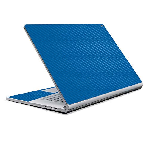 Image of MightySkins Carbon Fiber Skin for Microsoft Surface Book 2 13 inch (2017) - Solid Blue,Protective, Durable Textured Carbon Fiber Finish,Easy to Apply, Remove, and Change Styles,