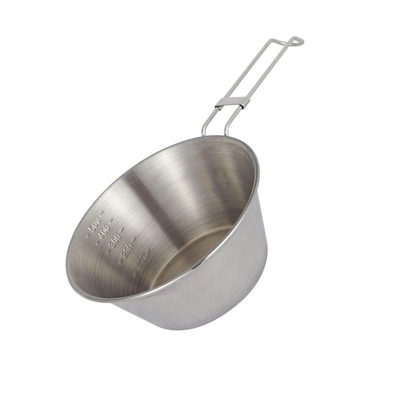 ibasenice Foldable Handle Stainless Steel Camping Bowl Portable Outdoor Food Bowl for Hiking Barbecue and Picnics present for Campers and Outdoor Enthusiasts