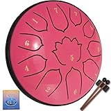 Steel Tongue Drum 6.5-Inch 11 Notes – Rain Drum for Outside & Garden, with Soft Bag, Mallets and Music Book – for Meditation, Relaxation, Music Learning & Music Gift – VESYMAN