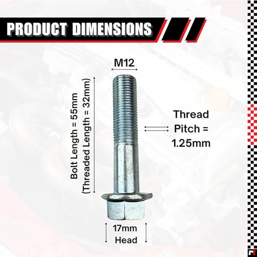 Image of M12-1.25 x 55mm ISO Grade 10.9 Hex Flange Bolt - JIS B1189, Partially Threaded, Japanese Industry Standard Hardware (1pc)