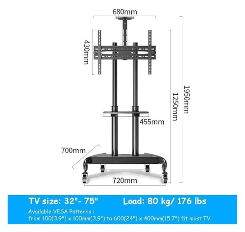 Soporte de TV móvil con ruedas para pantallas 32-70" miniatura 2