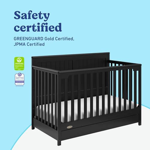 Graco Hadley 5-in-1 Convertible Crib with Drawer, Black - image 4
