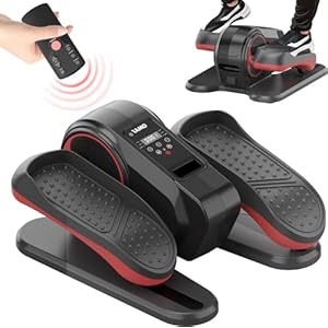 Appareil Elliptique de Bureau, Vélo Elliptique Électrique avec Télécommande et Écran LED, 12 Vitesses Réglables, Pédalier d’Appartement pour Seniors et Adultes