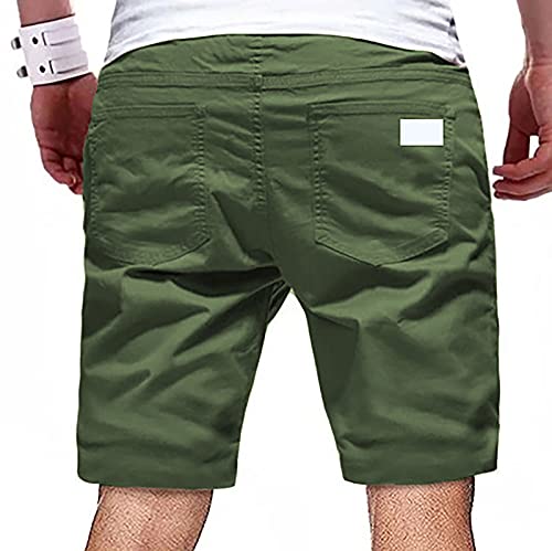 Image of Mens Casual Shorts Drawstring Summer Beach Stretch Twill Chino Golf Shorts Breathable Outdoor Hiking Joggers Short