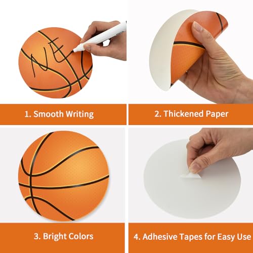 Image of Vuzvuv 60Pcs 6In Paper Basketball Cutouts Party Decor for Bulletin Board