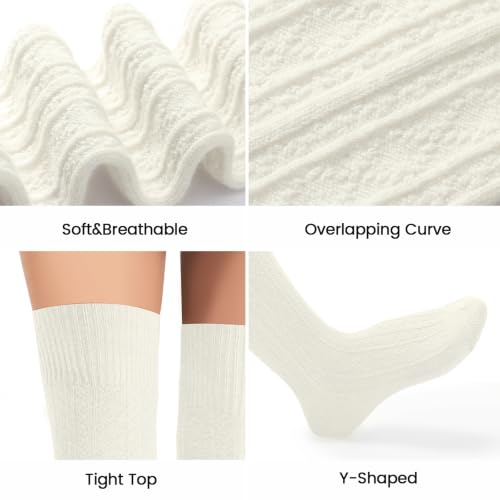 Image of Pleneal Thigh High Socks Womens Over Knee High Boot Socks Knit Leg Warmers