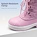 DREAM PAIRS Cozy Kids Snow Boots, Warm & Water-Resistant Winter Boots with Faux Fur for All-Day Play, Non-Slip Mid Calf Boots,Size 4 Big Kid,Pink,SDSB2225K