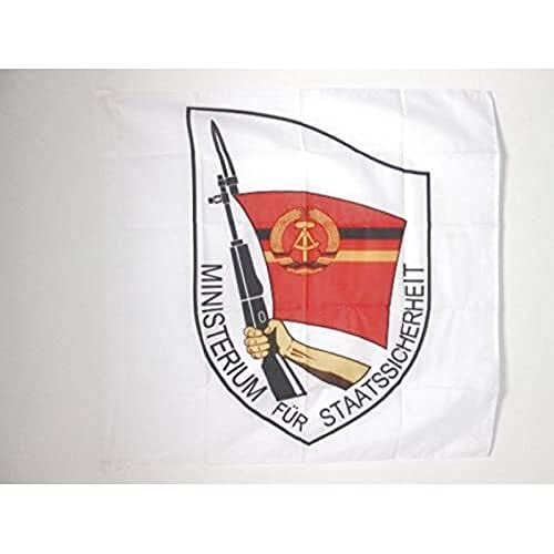 AZ FLAG - Flagge Ddr Ministerium Für Staatssicherheit - 90x90 cm - Stasi Fahne 90 x 90 Cm Scheide Für Mast - Flaggen