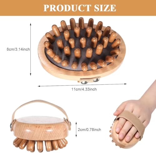 Image of 1Pcs, Wooden Body Massage Brush for Fascia Massage & Lymphatic Drainage, Handheld Meridian Acupoint Therapy Tool for Muscle Recovery, Pain Relief, Relaxation & Circulation Improvement.