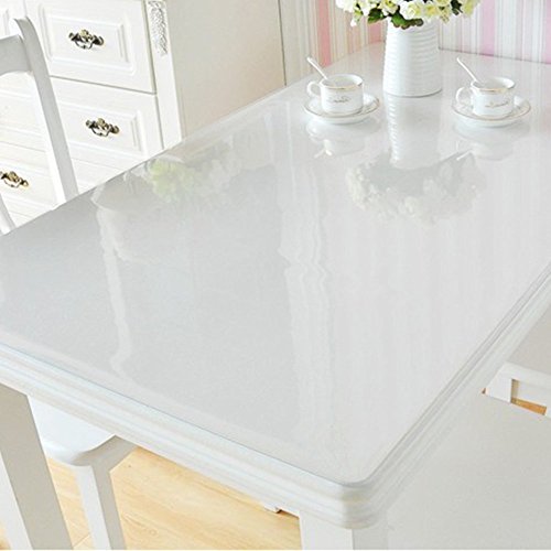Image of ETECHMART Clear Plastic Table Cover Protector Rectangle 40 x 72'', Thick Waterproof Transparent Table Protector for Dining Table, Non-Slip Heat Resistant Clear Desk Mat for Kitchen Office Desktop