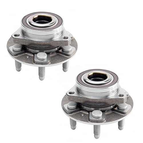 Image of TRQ Driver and Passenger Side Wheel Bearing and Hub Assembly Set 2 Piece Compatible with 18-22 Buick Enclave 17-22 Cadillac XT5 20-22 XT6 18-22 Chevrolet Traverse 17-22 GMC Acadia