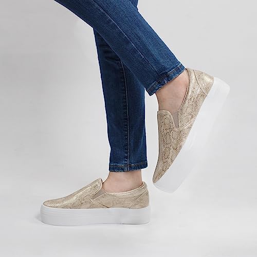 Image of JABASIC Women Slip-on Platform Loafers Casual Comfortable Loafer Shoes