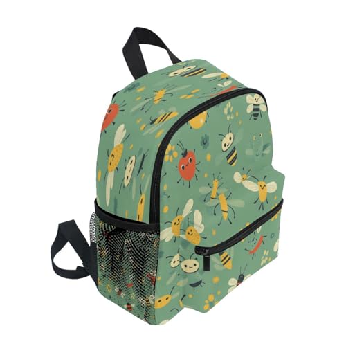 Cute Insects Green Cartoon Kids Backpack for Girls Preschool Elementary Kindergarten Boys School Bag2