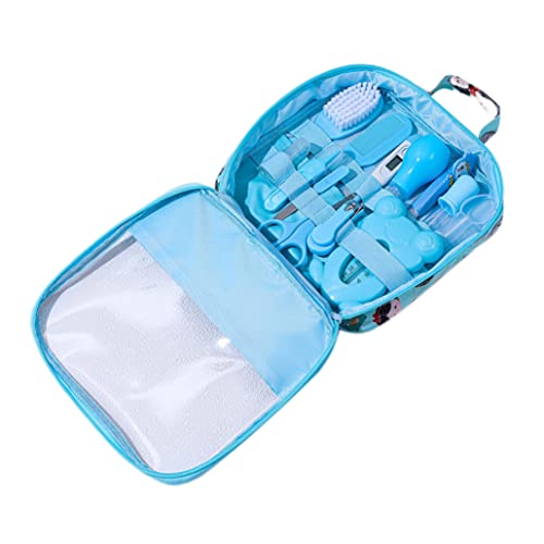 Kit de salud y aseo para bebés Aspirador nasal para bebés Clipper cepillo para el cabello recién nacido Kit de cuidado de limpieza diario 13 PC/set, estilo A, Azul Nursery Care Health and Grooming