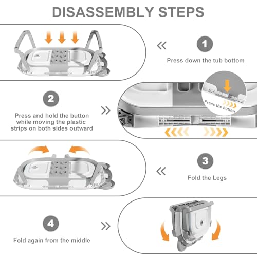 image for TPN Collapsible Baby Bathtub, Baby Bath Tub with Soft Cushion & Real-T