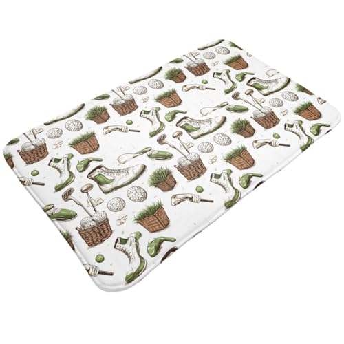 TZTTZT Tappeto da bagno con stampa palla da golf, 76 x 50 cm, assorbente, antiscivolo, lavabile in lavatrice, tappetino da doccia per bagno