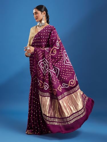 HEMA SILK MILLS bandhani silk saree – image 3