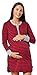 Produktbild HAPPY MAMA. Damen Umstands Streifen Nachthemd mit Stillfunktion Langarm. 589p (Rot & Marine, 36-38, S)