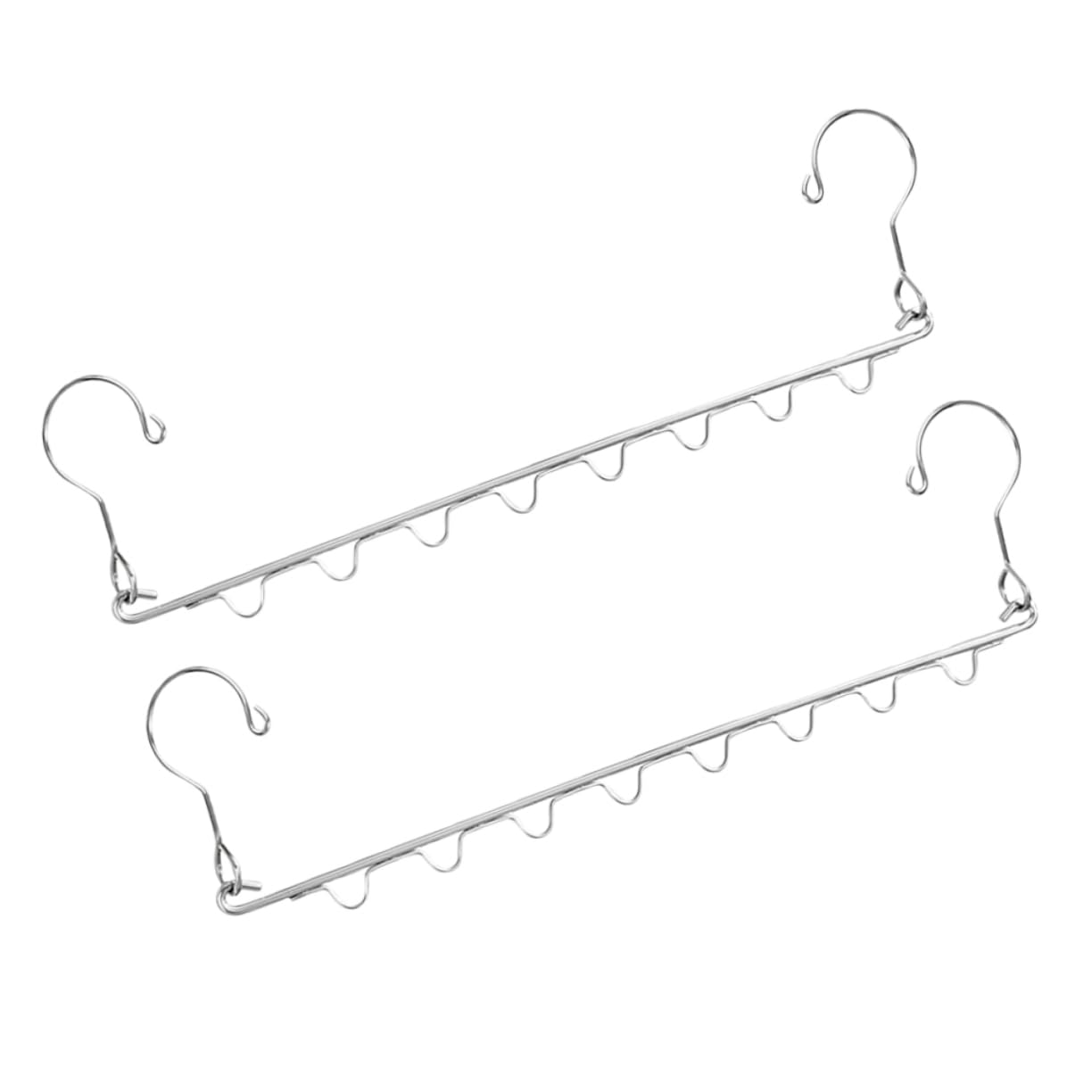 2pcs Stainless Steel Eight Hole Clothes Hanger Laundry Room Organization Storage Rack Tidy Garment Rack