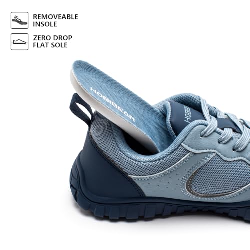 Image of HOBIBEAR Unisex Barefoot Shoes, Wide Toe Box, Lightweight Walking Sneakers | Roomy Toe Box,No Arch Support,Breathable Canvas,Flexible Non-Slip Sole,Machine Washable,Lace-Up,Walking,Daily Wear