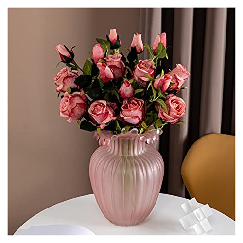 Vase en verre vague mate abstrait pour arrangement de fleurs hydroponique taille moyenne - 2