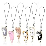 [SensaBliss] かわいい 猫キーホルダー 6個セット 可愛い アクセサリー バッグチャーム 携帯電話用ペンダント 小物 DIY ギフト 猫雑貨 おしゃれ ネコ 工芸品 財布・カメラ用