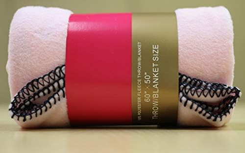 YourFleece Soft Pink Fleece Throw Blanket with Finished Edges